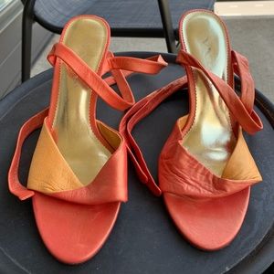 Orange Wedge Sandals (8.5)